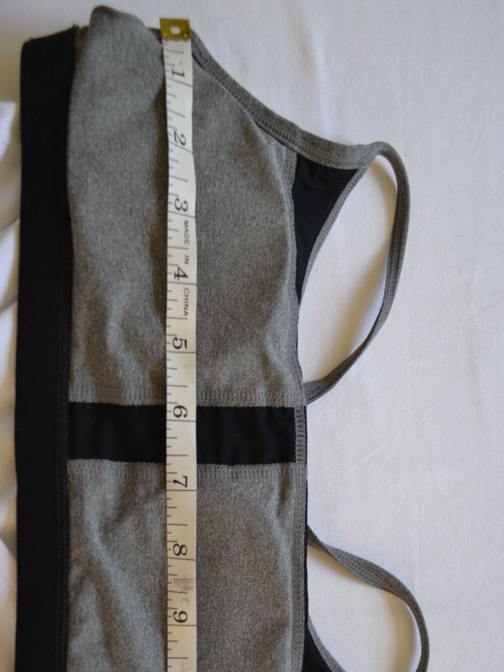 Fabletics “Norwalk” White and Grey Layered Racerback Tank with Built-In Bra - Picture 8 of 11